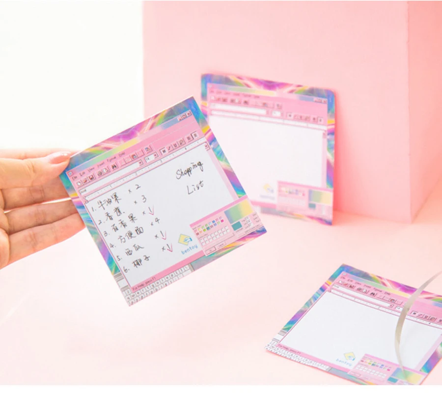 1X Kawaii Computer game machine shape Sticky Notes Post Memo Pad School Supplies Planner Stickers Paper Bookmarks Stationery 23