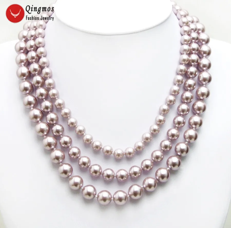 Qingmos Fashion Purple Sea Shell Pearl Necklace for Women with 10mm Sea Shell Pearl Chokers Jewelry 3 Strand 17-19" Chokers 6453
Qingmos Fashion Purple Sea Shell Pearl Necklace for Women with 10mm Sea Shell Pearl Chokers Jewelry 3 Strand 17-19" Chokers 6453