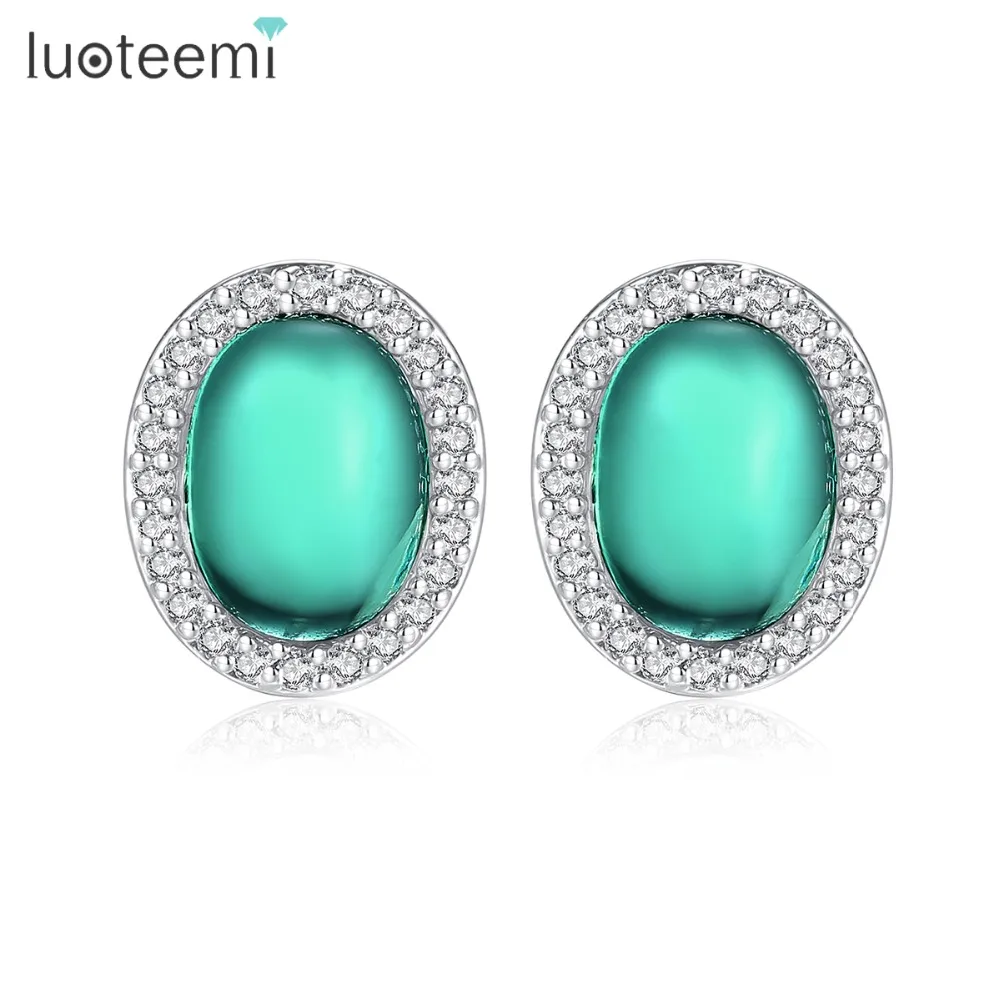 LUOTEEMI New Arrival Wedding Engagement Pink Green Oval Cut Cubic Zirconia Stud Earrings For Women Girl Fashion Jewelry Gift
LUOTEEMI New Arrival Wedding Engagement Pink Green Oval Cut Cubic Zirconia Stud Earrings For Women Girl Fashion Jewelry Gift