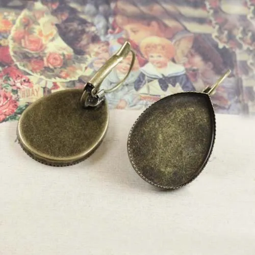 Blank Clip Hook Earrings Bases teardrop Bezel Cabochon French Style Ear Wire Settings Crafts DIY Findings Antique Bronze tone
Blank Clip Hook Earrings Bases teardrop Bezel Cabochon French Style Ear Wire Settings Crafts DIY Findings Antique Bronze tone