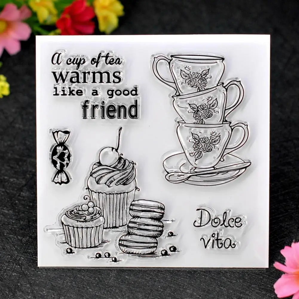 Tea Cup Dessert Clear Stamps Silicone Transparent Stamper DIY Scrapbook Cards Decor Tool
Tea Cup Dessert Clear Stamps Silicone Transparent Stamper DIY Scrapbook Cards Decor Tool