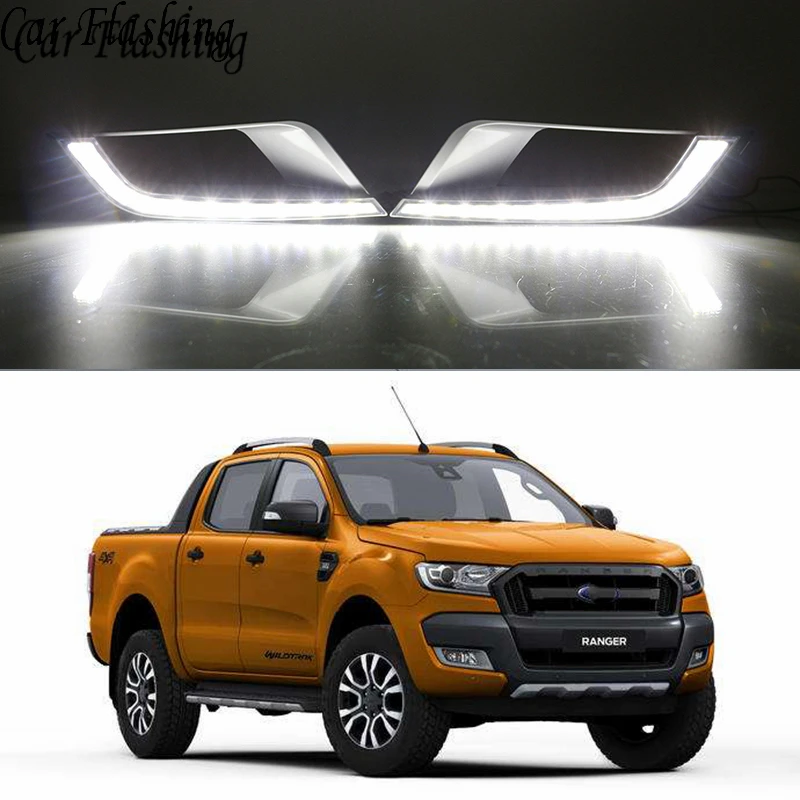 Car Flashing 1set LED DRL Daytime Running Light Daylight turn Signal lamp car Styling light For Ford Ranger Wildtrak 2015 - 2017
Car Flashing 1set LED DRL Daytime Running Light Daylight turn Signal lamp car Styling light For Ford Ranger Wildtrak 2015 - 2017