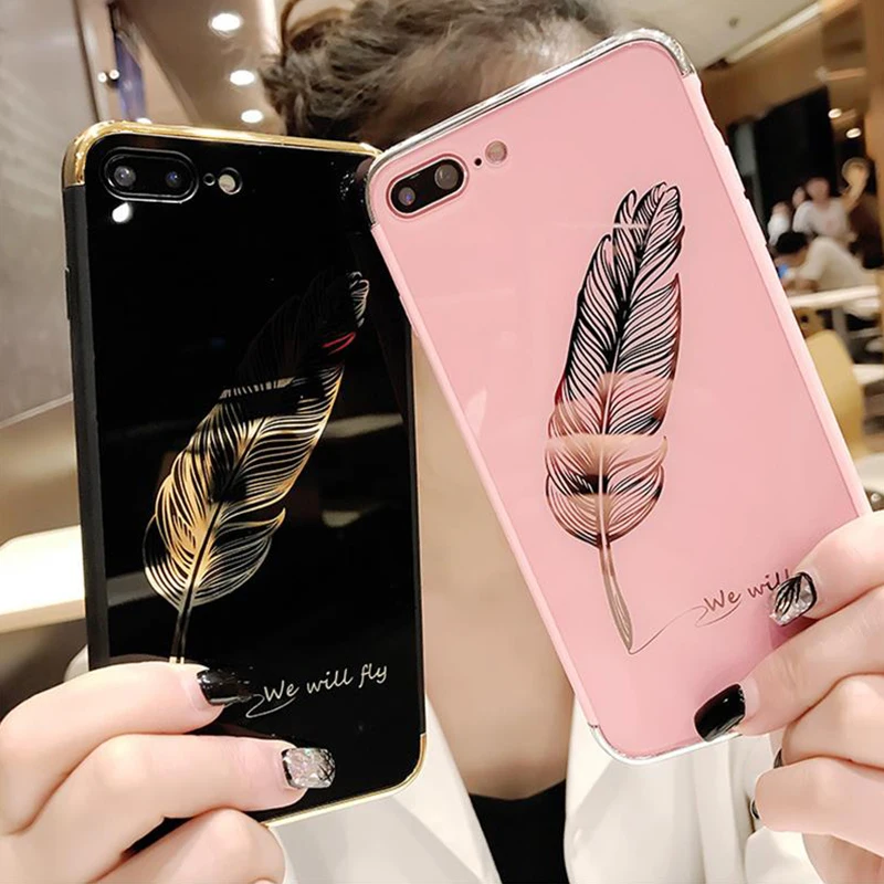 Hard TPU PC Mirror Case for Samsung Galaxy S8 Plus S8plus Case Feather Smile Back Cover Coque For Samsung S8 Silicone Funda Capa
Hard TPU PC Mirror Case for Samsung Galaxy S8 Plus S8plus Case Feather Smile Back Cover Coque For Samsung S8 Silicone Funda Capa