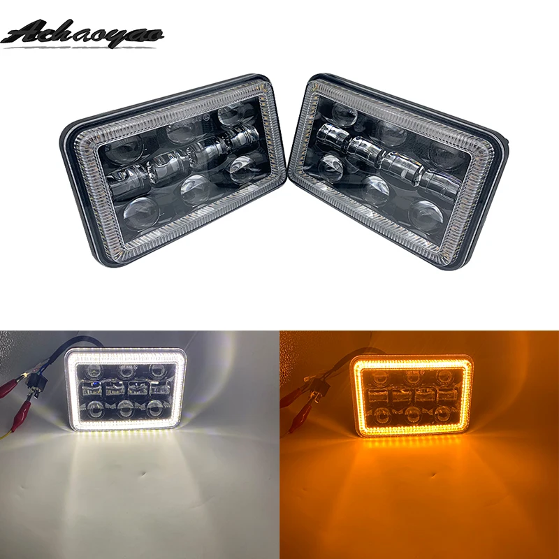 2 pcs 4x6" inch LED Headlights With White DRL Amber Turn Signal Light for Kenworth T800 T400 T600 W900B W900L H4651 H4652 H465
2 pcs 4x6" inch LED Headlights With White DRL Amber Turn Signal Light for Kenworth T800 T400 T600 W900B W900L H4651 H4652 H465