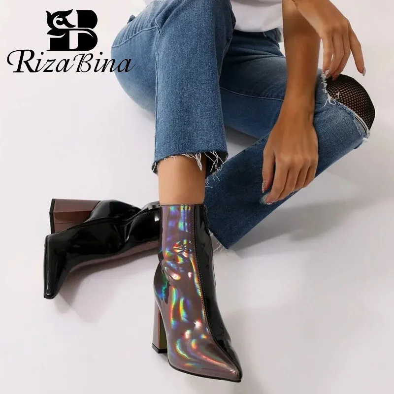 RizaBina Fashion Mixed Color Ankle Boots Pointed Toe Zipper Thick Heel Shoes Women Autumn Winter Daily Footwear Size 35-43
RizaBina Fashion Mixed Color Ankle Boots Pointed Toe Zipper Thick Heel Shoes Women Autumn Winter Daily Footwear Size 35-43