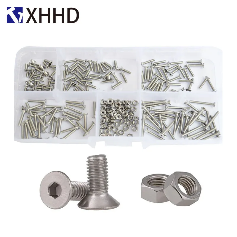 Hex Flat Socket Head Cap Screw Metric Thread Countersunk Hexagon Allen Bolt Nut Set Assortment Kit Box 304 Stainless Steel M2
Hex Flat Socket Head Cap Screw Metric Thread Countersunk Hexagon Allen Bolt Nut Set Assortment Kit Box 304 Stainless Steel M2