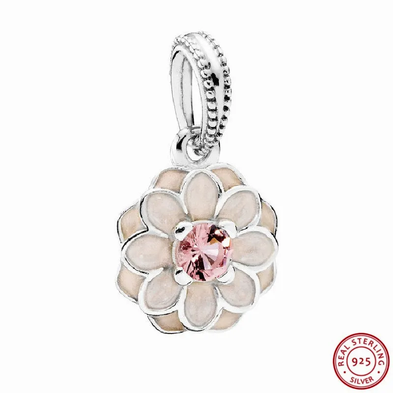 925 Sterling Silver Cream Enamel&Pink CZ Blooming Dahlia Dangle Charm Bead DIY Fit PANDORA Charms for Women Jewelry Making FL353
925 Sterling Silver Cream Enamel&Pink CZ Blooming Dahlia Dangle Charm Bead DIY Fit PANDORA Charms for Women Jewelry Making FL353