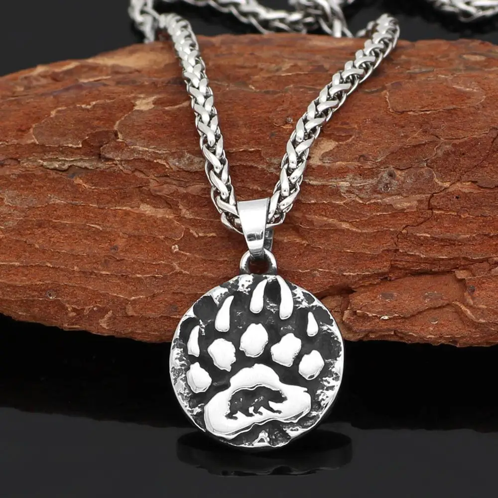 Viking Bear Claw Stainless Steel Pendant Necklace Domineering Titanium Steel Bear Claw Pendant Men and Women Necklace
Viking Bear Claw Stainless Steel Pendant Necklace Domineering Titanium Steel Bear Claw Pendant Men and Women Necklace