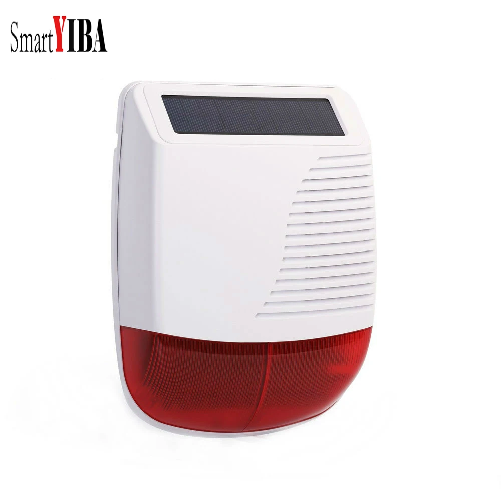 SmartYIBA Wireless Outdoor Solar Siren Flashing Red Light Strobe Siren Solar Panel Power with Battery Alarm System 110dB
SmartYIBA Wireless Outdoor Solar Siren Flashing Red Light Strobe Siren Solar Panel Power with Battery Alarm System 110dB