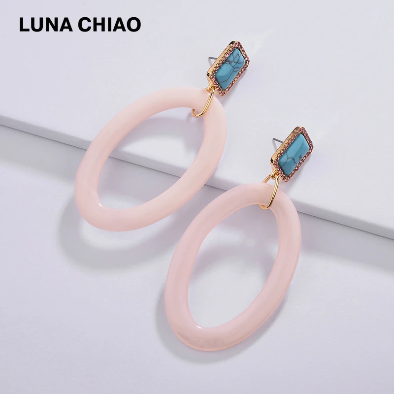 LUNA CHIAO 2019 Spring Summer New Arrival Square Stone Crystals Earrings, Big Oval Resin Acrylic Long Drop Earring
LUNA CHIAO 2019 Spring Summer New Arrival Square Stone Crystals Earrings, Big Oval Resin Acrylic Long Drop Earring