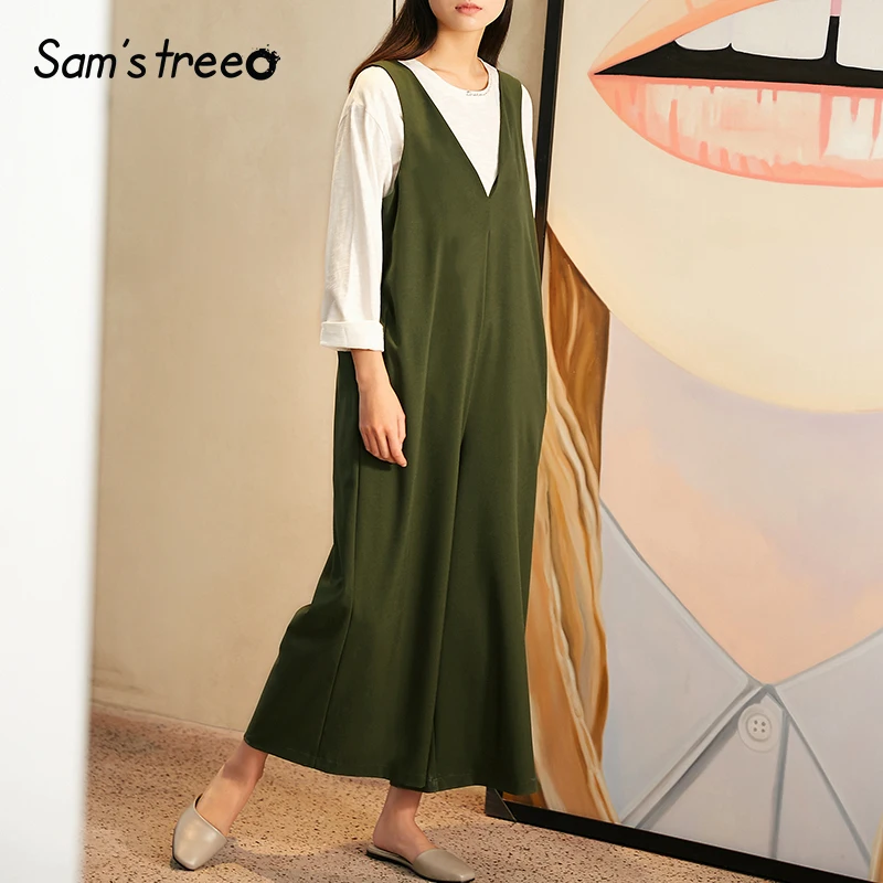 Samstree 2018 Women Spring Autumn Fashion Rompers Sleeveless V-neck Full Length Fall Office Ladies Loose Overalls
Samstree 2018 Women Spring Autumn Fashion Rompers Sleeveless V-neck Full Length Fall Office Ladies Loose Overalls