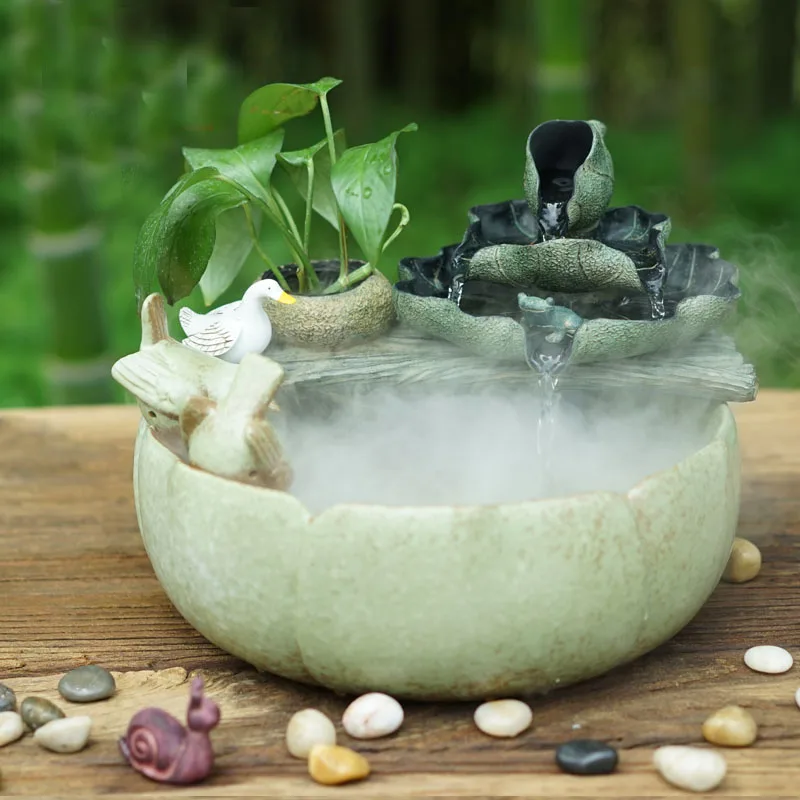 110/220V Pastoral Style Ceramic Water Fountain Office Desktop Atomizer Small Fish Tank Decoration Crafts Purifying Air Decor
110/220V Pastoral Style Ceramic Water Fountain Office Desktop Atomizer Small Fish Tank Decoration Crafts Purifying Air Decor