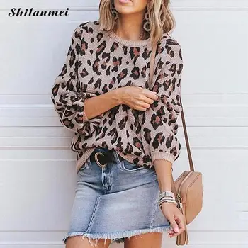 Women Sweater Winter 2019 Fashion Streetwear Leopard Sweater Knitted Pullover Long Sleeve Autumn Causal Jumper Sweater Pullovers
Women Sweater Winter 2019 Fashion Streetwear Leopard Sweater Knitted Pullover Long Sleeve Autumn Causal Jumper Sweater Pullovers
