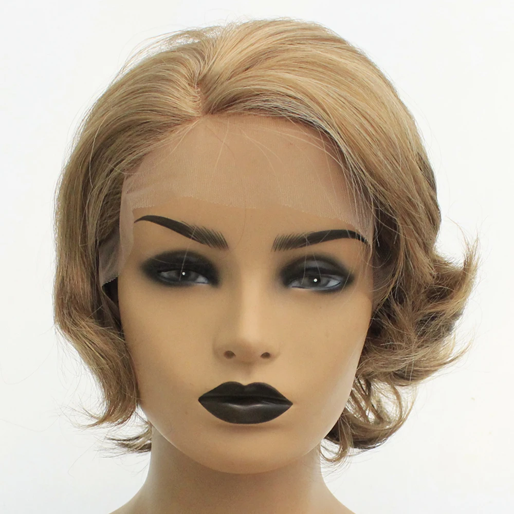 V'nice Synthetic Lace Front Wigs Blonde with Brown Highlights Short Bob Wig Natural Wavy Heat Resistant Fiber Side Part
V'nice Synthetic Lace Front Wigs Blonde with Brown Highlights Short Bob Wig Natural Wavy Heat Resistant Fiber Side Part