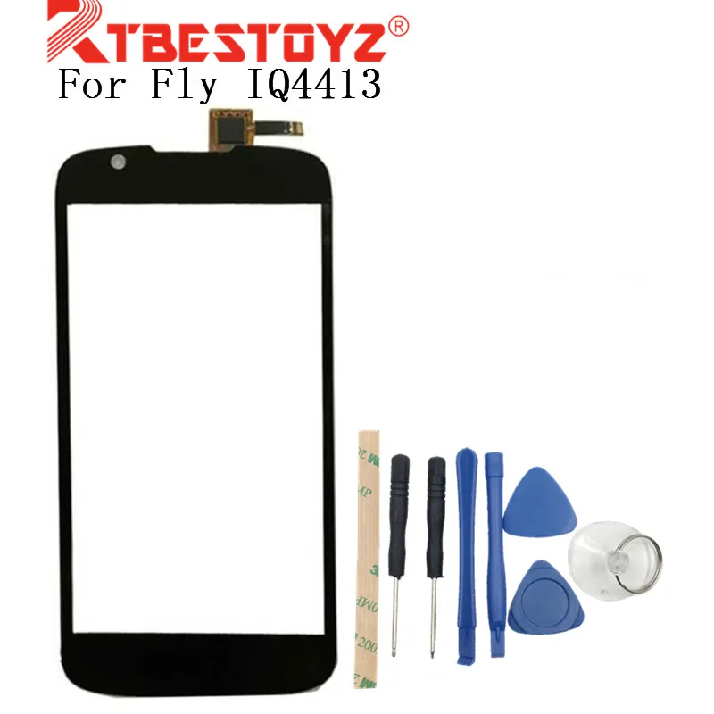 RTBESTOYZ For Fly IQ4413 Quad EVO Chic 3 Touch Screen Digitizer IQ 4413 Front Glass Touch Panel With Tracking+Tools