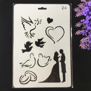 Hot 26cm Wedding Couple Dove Heart DIY Craft Layering Stencils Painting Scrapbooking Stamping Embossing Album Card Template
Hot 26cm Wedding Couple Dove Heart DIY Craft Layering Stencils Painting Scrapbooking Stamping Embossing Album Card Template