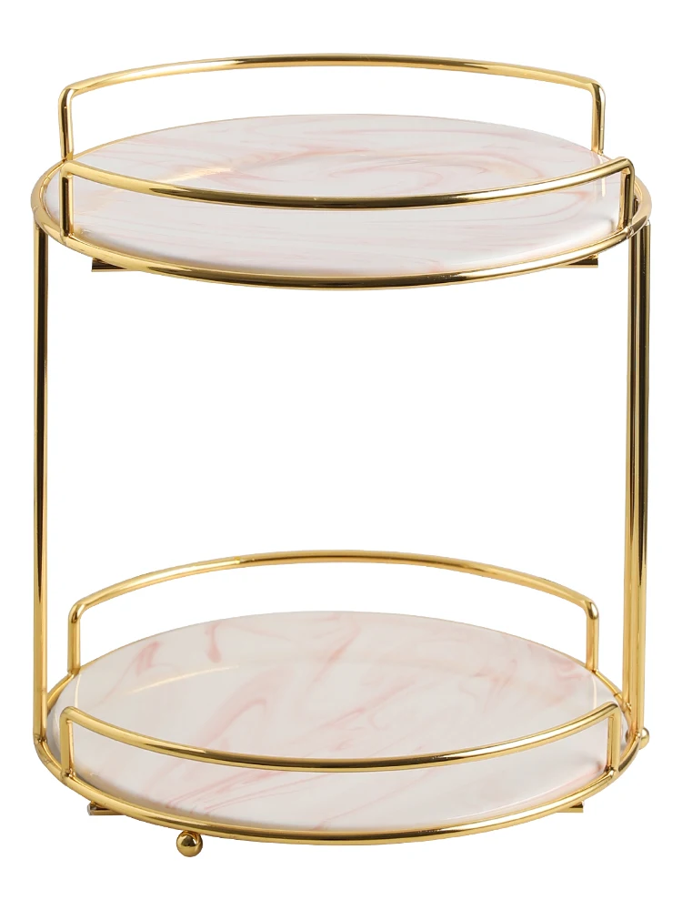 Gold-plated Wrought Iron Double-layer Cosmetics Storage Tray Creative Dressing Table Desktop Racks Princess Finishing Rack
Gold-plated Wrought Iron Double-layer Cosmetics Storage Tray Creative Dressing Table Desktop Racks Princess Finishing Rack