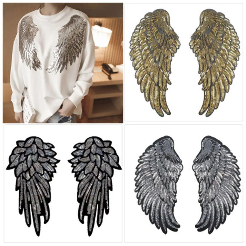 5Pcs Big Patches Brand Shiny Sequin Sticker Stickers Wings Embroidery Motif Applique Garment Kids Women DIY Clothes Badge
5Pcs Big Patches Brand Shiny Sequin Sticker Stickers Wings Embroidery Motif Applique Garment Kids Women DIY Clothes Badge