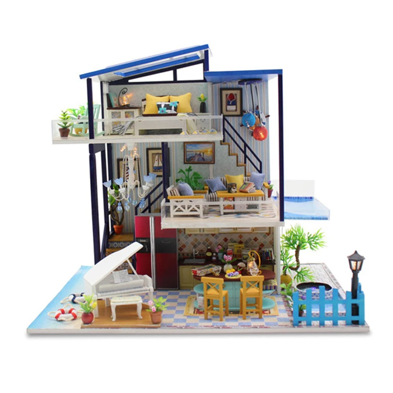 Miniature Home Garden Villa Dollhouse With Helicopter Piano LED Lights Furniture Kits DIY Wooden Dolls House Handmade Craft Gift
Miniature Home Garden Villa Dollhouse With Helicopter Piano LED Lights Furniture Kits DIY Wooden Dolls House Handmade Craft Gift
