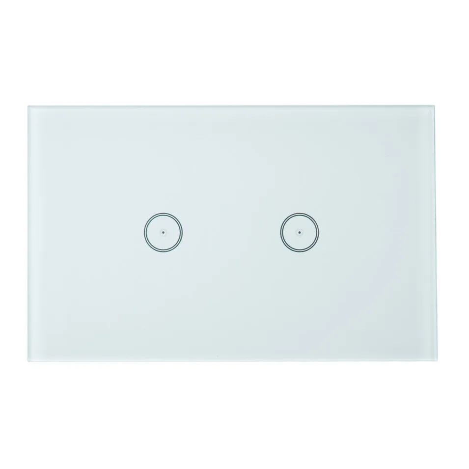 Jinvoo app US Type Smart WIFI Switch 2 Gang 1 way Touch Panel,Wireless Remote Wifi Light Switch,Works With Alexa Google Home-1