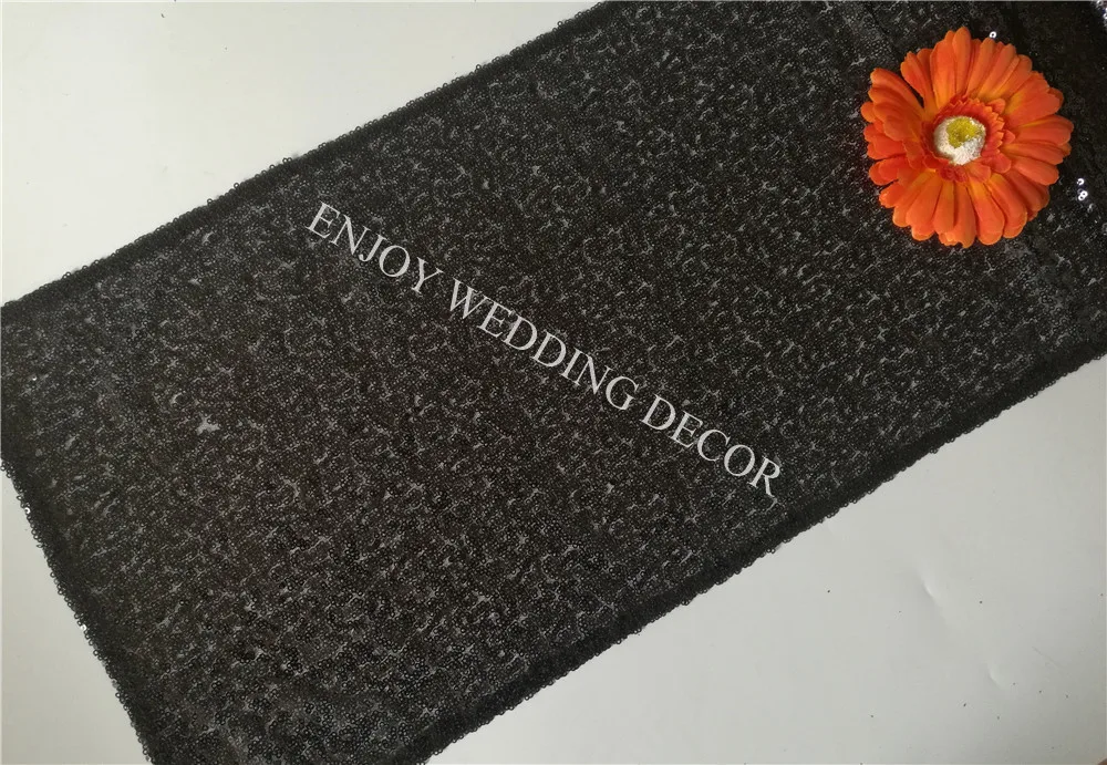 10pcs YHR#101 black sequins satin table runner for any events decoration, customized size available
10pcs YHR#101 black sequins satin table runner for any events decoration, customized size available