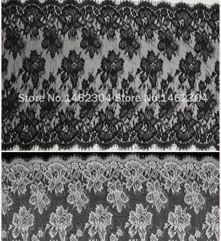 Latest african laces White/Black lace trim material, Quality Eyelash Wedding Lace Fabrics 58CM*300CM per pcs, 2pcs/lot
Latest african laces White/Black lace trim material, Quality Eyelash Wedding Lace Fabrics 58CM*300CM per pcs, 2pcs/lot