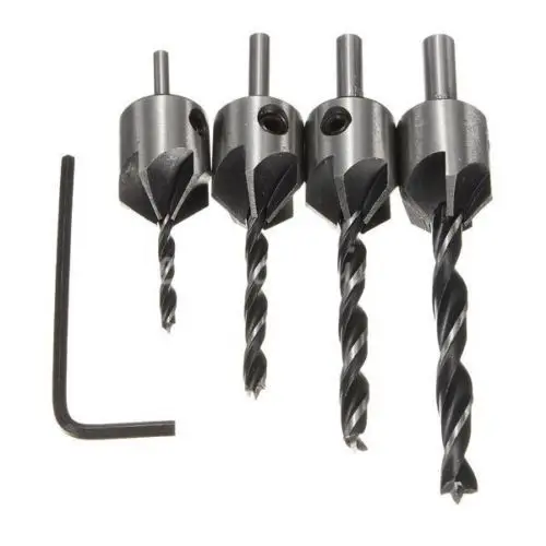 4 pack HSS Counter Sink Bits Wood Countersink Power Tool Bit Set 5 flutes Woodworking Chamfer Industrial Countersinks Bit Reamer
4 pack HSS Counter Sink Bits Wood Countersink Power Tool Bit Set 5 flutes Woodworking Chamfer Industrial Countersinks Bit Reamer