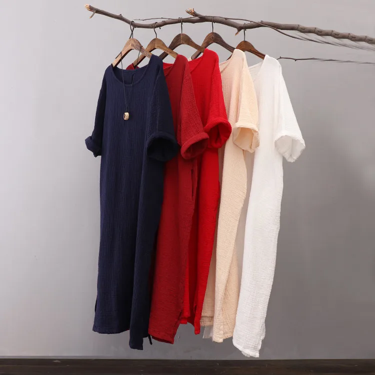 Plus Size M-6XL New Spring Summer Women Full Dress Cotton Linen Mid Sleeve O-neck Solid Color Women Shirt Big Size White/Black
Plus Size M-6XL New Spring Summer Women Full Dress Cotton Linen Mid Sleeve O-neck Solid Color Women Shirt Big Size White/Black