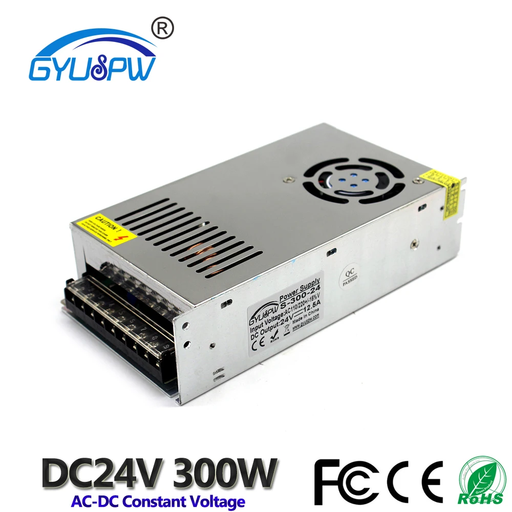 300W 24V 12.5A Single Output Switching power supply for LED strip lamp 110v 220v AC to DC24V smps With CNC CCTV
300W 24V 12.5A Single Output Switching power supply for LED strip lamp 110v 220v AC to DC24V smps With CNC CCTV