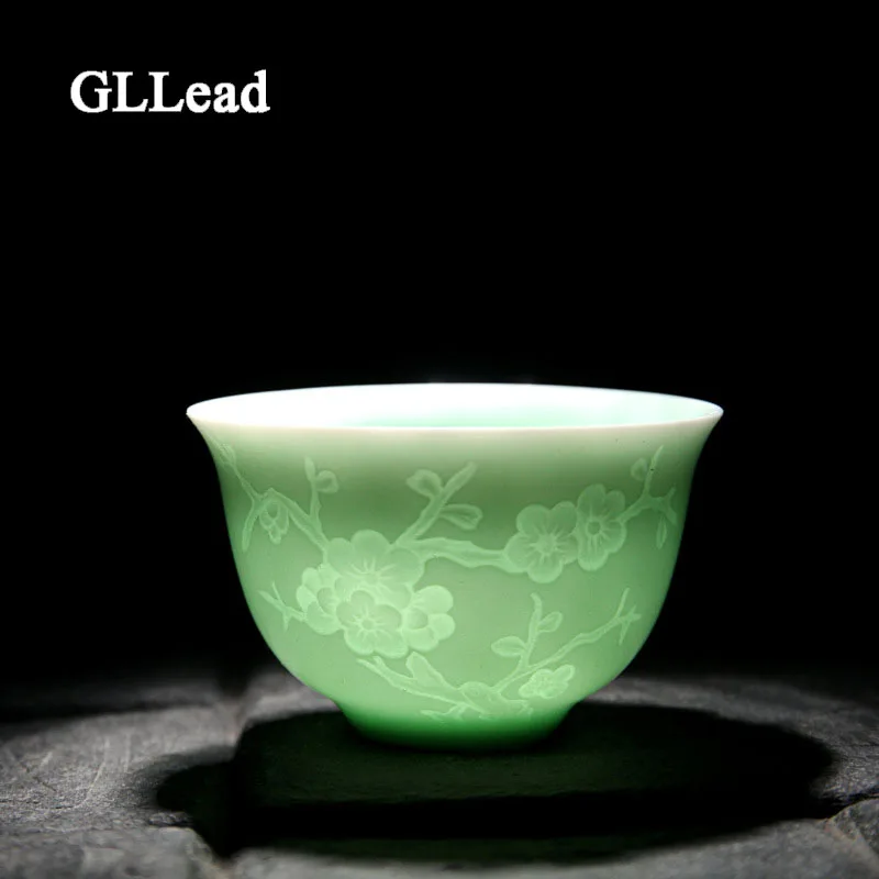 

GLLead Chinese Tea Cup Porcelain Fashion Celadon Teacup China Ceramic Kung Fu Tea Cups Sets