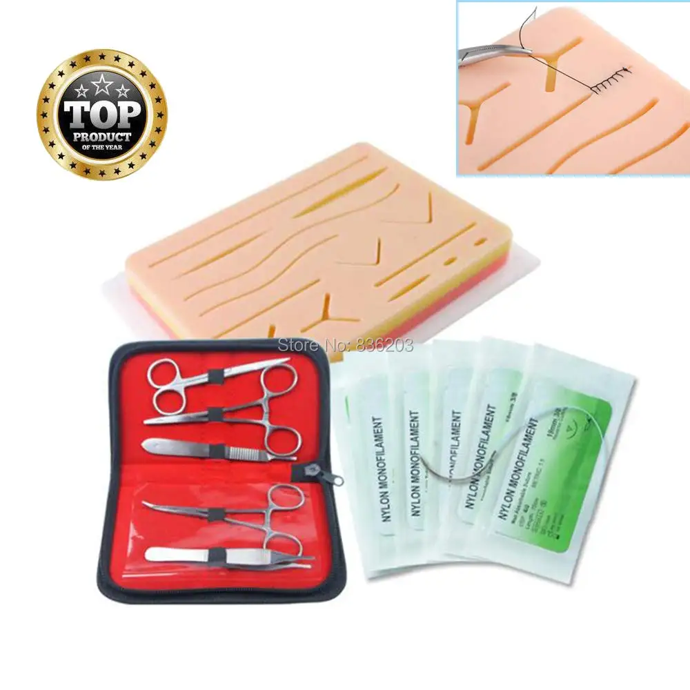 

human anatomical 25pcs Surgical Suture Training kit Suture Pad with Wounds anatomy skeleton Simulation Skin Suture Practice