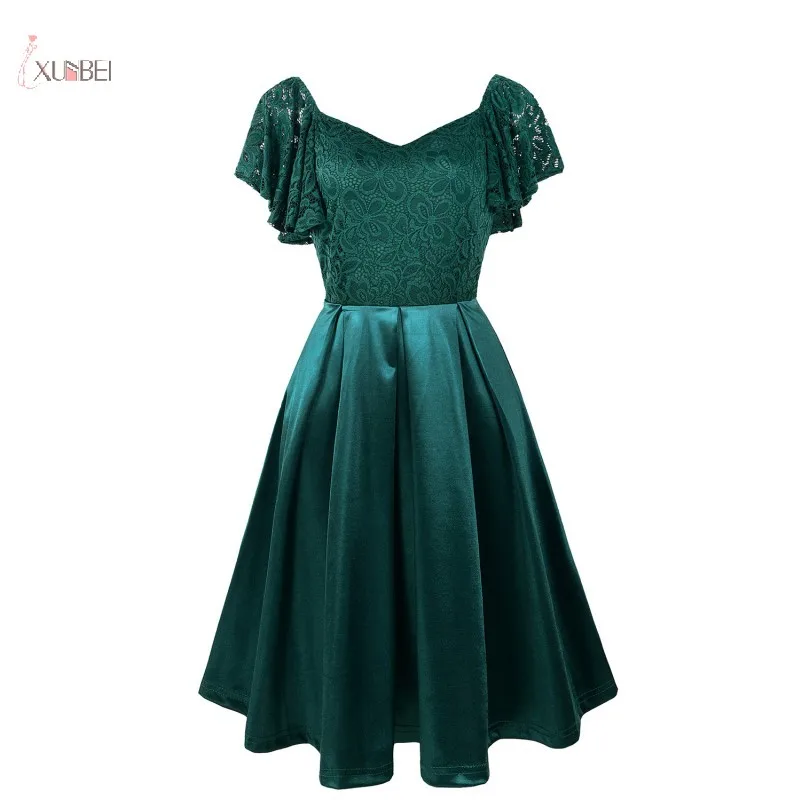 2019 Deep Green Lace Short Evening Dress V Neck Cap Sleeve A line Evening Gown robe de soiree
2019 Deep Green Lace Short Evening Dress V Neck Cap Sleeve A line Evening Gown robe de soiree