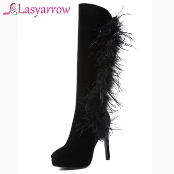 Lasyarrow Fashion Women Boots Autumn Winter Party Nightclub Ladies Shoes Extreme High Heels Round Toe Platform Knee High Boots 
Lasyarrow Fashion Women Boots Autumn Winter Party Nightclub Ladies Shoes Extreme High Heels Round Toe Platform Knee High Boots