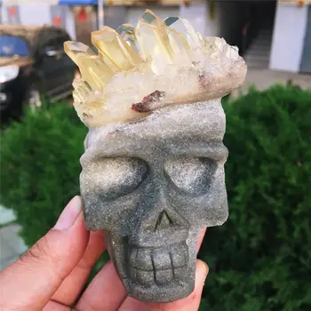 1pcs AAAA Natural crystal white crystal carved skull personality quartz crystal statue decorated skull
1pcs AAAA Natural crystal white crystal carved skull personality quartz crystal statue decorated skull