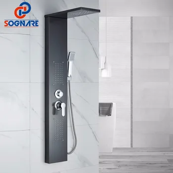 SOGNARE Shower Wall Panels Oil Rubbed Bronze Rain Waterfall Shower Panel Wall Mount Massage System Handshower Shower Column Set
SOGNARE Shower Wall Panels Oil Rubbed Bronze Rain Waterfall Shower Panel Wall Mount Massage System Handshower Shower Column Set