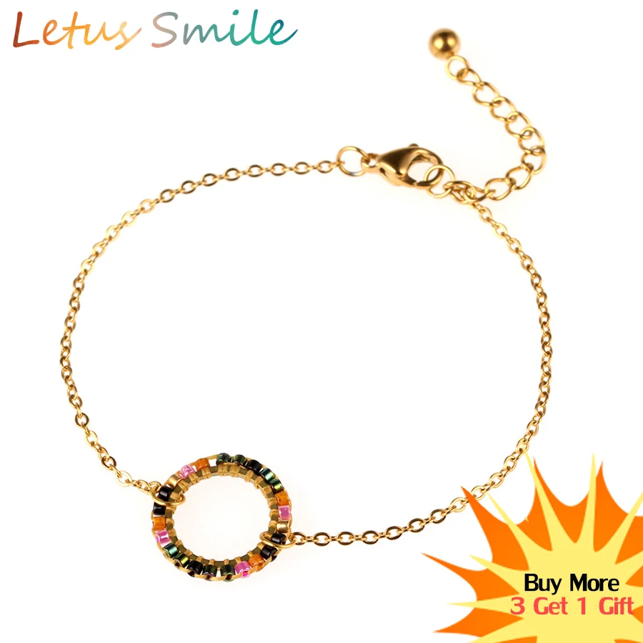 Vintage Glass Beads Circle Bracelets for Women Gold color Boho Round Charm Bracelets Handmade Friendship Beach Jewelry Pulseira
Vintage Glass Beads Circle Bracelets for Women Gold color Boho Round Charm Bracelets Handmade Friendship Beach Jewelry Pulseira