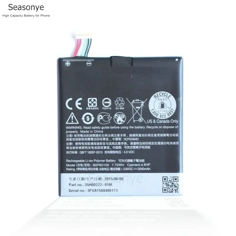 Seasonye 1pcs 2040mAh B0P9O100 / BOP9O100 Replacement Li-Polymer Battery For HTC Desire 612 D610 D610n D610t 610 612 D610n D610t
Seasonye 1pcs 2040mAh B0P9O100 / BOP9O100 Replacement Li-Polymer Battery For HTC Desire 612 D610 D610n D610t 610 612 D610n D610t