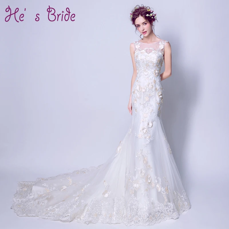 New Arrival White Scoop Neck Embriodery Mermaid Lace Up Back Wedding Dress Modern Elegant Court Train Wedding Dress
New Arrival White Scoop Neck Embriodery Mermaid Lace Up Back Wedding Dress Modern Elegant Court Train Wedding Dress