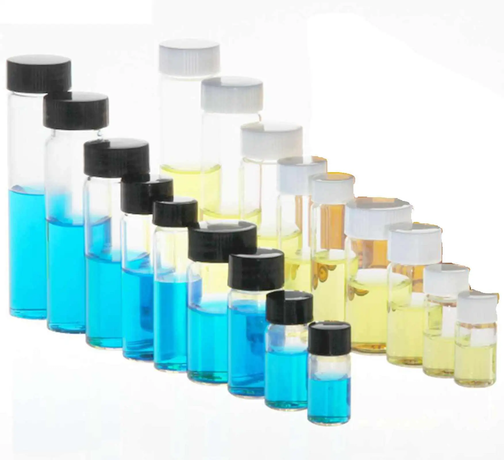 

3ml/5ml/10ml/15ml/20ml/30ml/40ml/50ml Clear Glass Seal Bottle Reagent Sample Vials Plastic Lid Screw Cap
