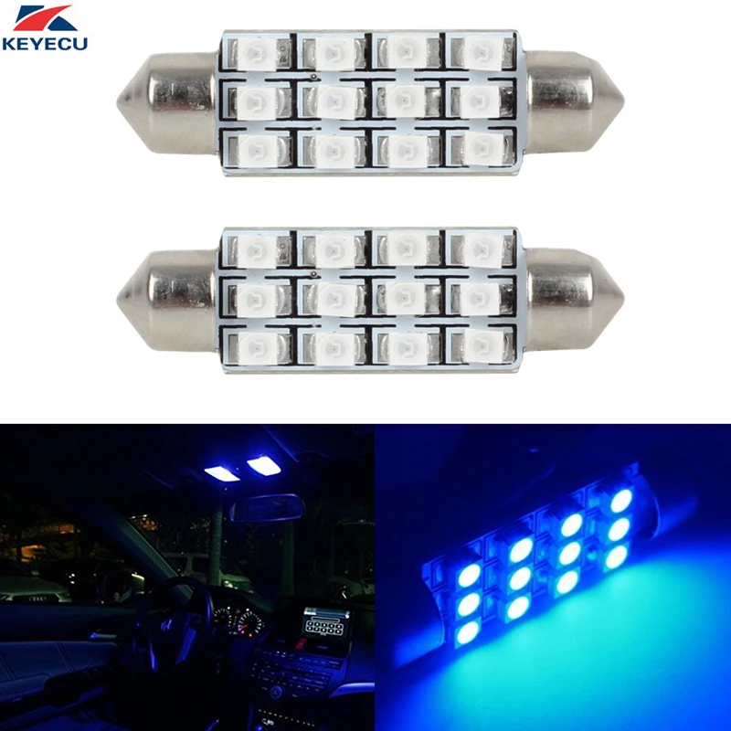 KEYECU 2PCS 12V 41MM Festoon 1210 3528 12-SMD LED Map Dome Interior Light Bulbs (Blue)
KEYECU 2PCS 12V 41MM Festoon 1210 3528 12-SMD LED Map Dome Interior Light Bulbs (Blue)