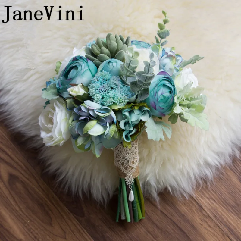 JaneVini Ins Blue Bride Bouquet Beach Wedding Flower Bouquet Artificial Succulent Plant White Bridal Brooch Holding Flowers 2019
JaneVini Ins Blue Bride Bouquet Beach Wedding Flower Bouquet Artificial Succulent Plant White Bridal Brooch Holding Flowers 2019