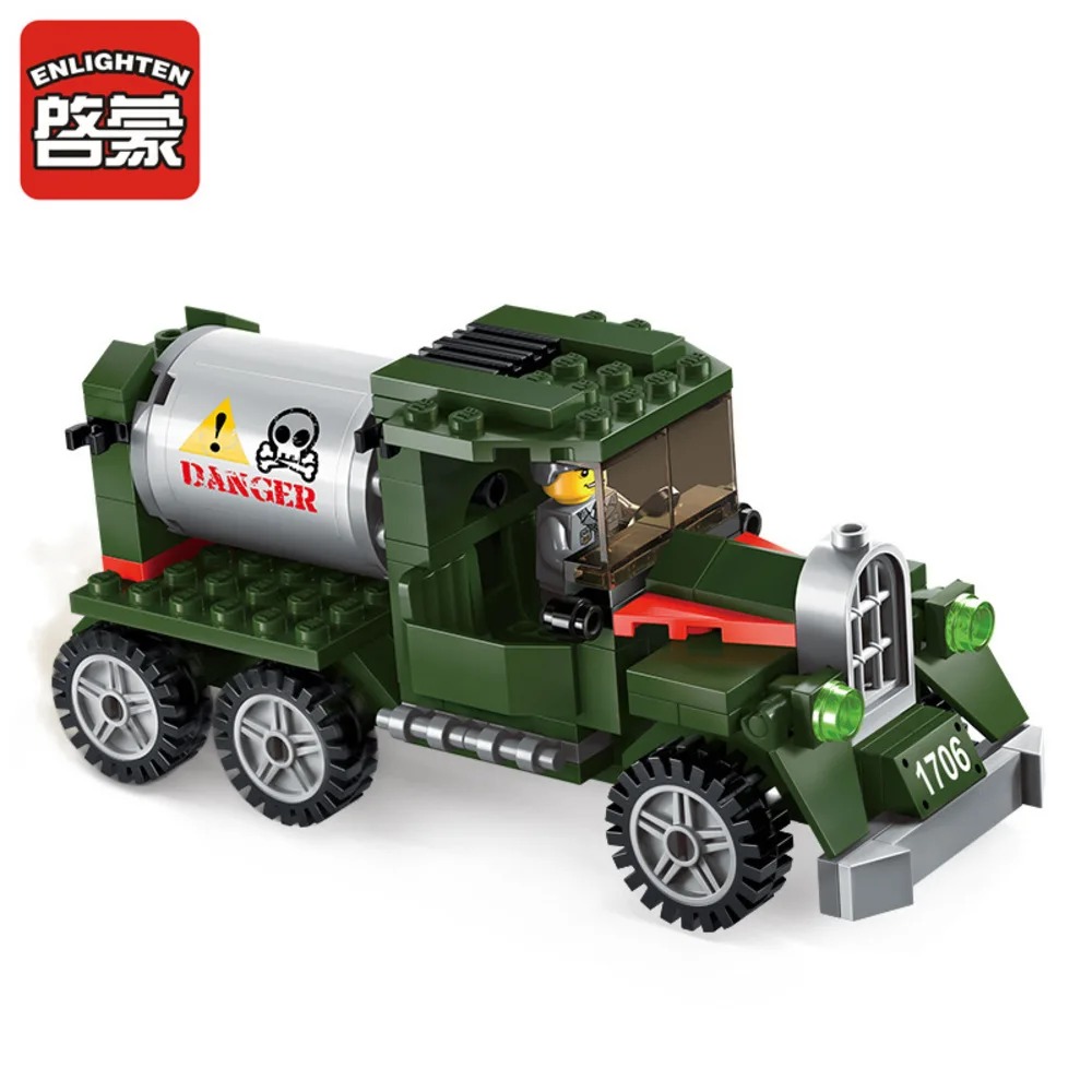 

ENLIGHTEN 223PCS Tanker Transporter Motorcycle Assemblage Block Toys Gifts Best DIY Model Building Blocks for Children Age 6+