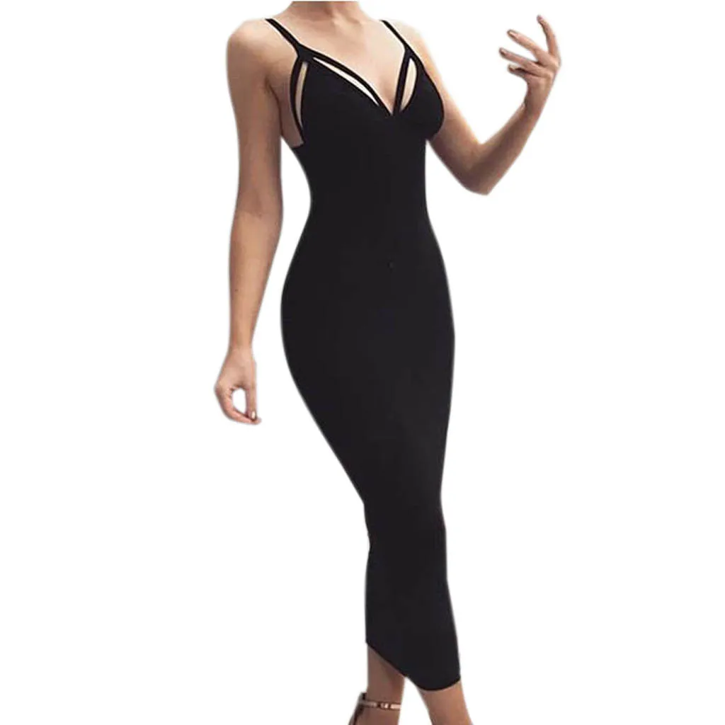 Женское платье сексуальное c полосками и вырезами облегающий Вечеринка женское