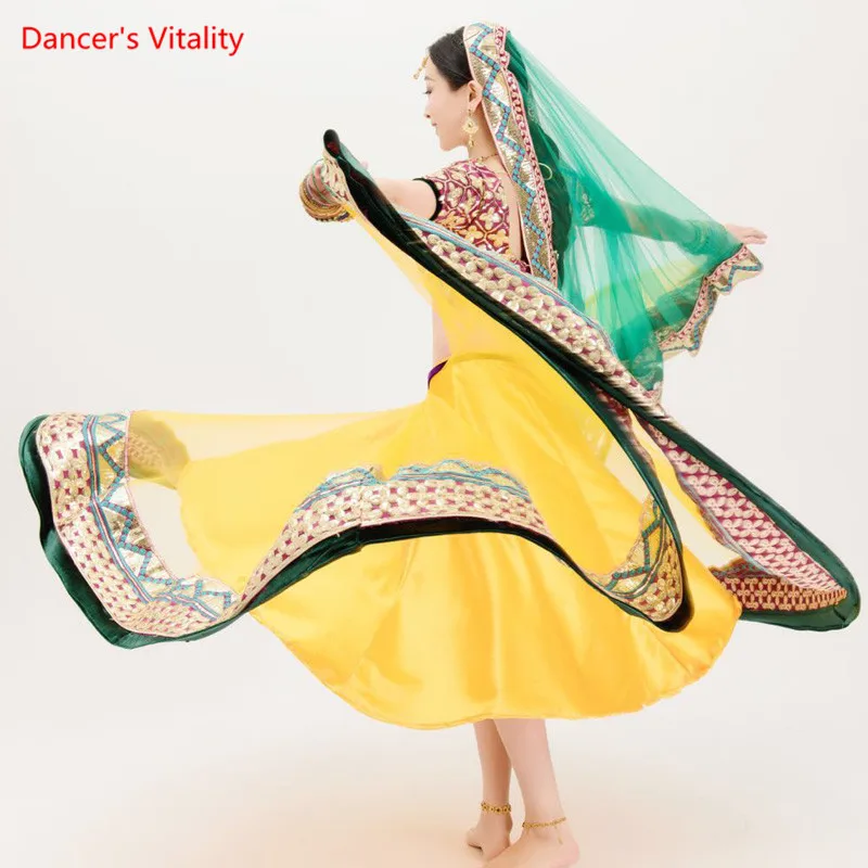 Luxury Embroidery Sequins India Dance Clothes Performance Suit Tops+Big Swing Skirt+Veil 3pcs Set For Adult Belly Dance Costumes
Luxury Embroidery Sequins India Dance Clothes Performance Suit Tops+Big Swing Skirt+Veil 3pcs Set For Adult Belly Dance Costumes