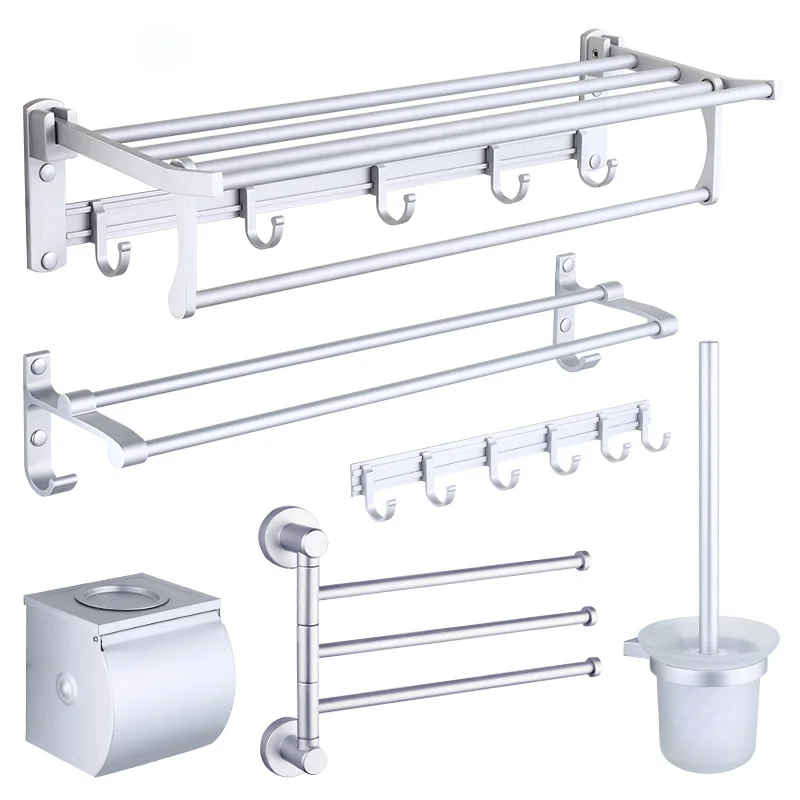 Bathroom Multi-function Space Aluminum Wall Mounted Towel Rack Space Shelf bracket Basket Storage Holder Tissue Box Brush Hook
Bathroom Multi-function Space Aluminum Wall Mounted Towel Rack Space Shelf bracket Basket Storage Holder Tissue Box Brush Hook