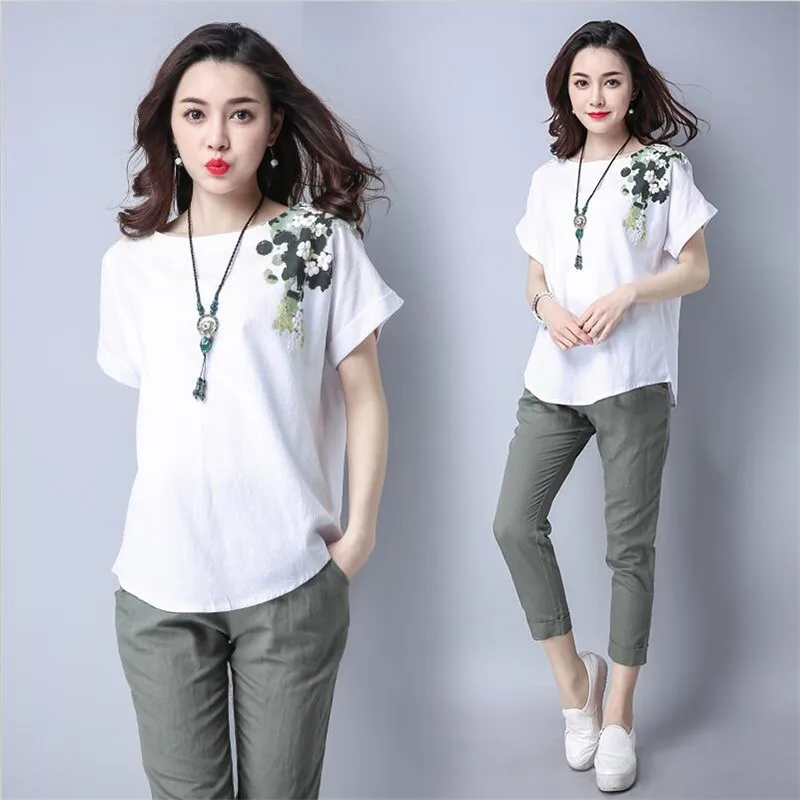 Women Vintage Casual Loose Slim Shirt 2019 Summer Floral Print Short Sleeves Cotton Linen Shirt Vestido Plus Size Tops M-2XL
Women Vintage Casual Loose Slim Shirt 2019 Summer Floral Print Short Sleeves Cotton Linen Shirt Vestido Plus Size Tops M-2XL