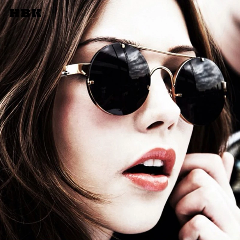 HBK Fashion Retro Round Sunglasses Women UV400 Metal Frame Color Brand Designer Top Quality Sun Glasses For Men Black Red Silver
HBK Fashion Retro Round Sunglasses Women UV400 Metal Frame Color Brand Designer Top Quality Sun Glasses For Men Black Red Silver