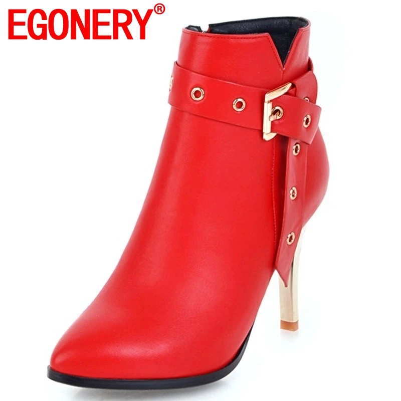 EGONERY 2019 winter new fashion pointed toe super high thin heels shoes women zipper metal decoration elegant party ankle boots
EGONERY 2019 winter new fashion pointed toe super high thin heels shoes women zipper metal decoration elegant party ankle boots