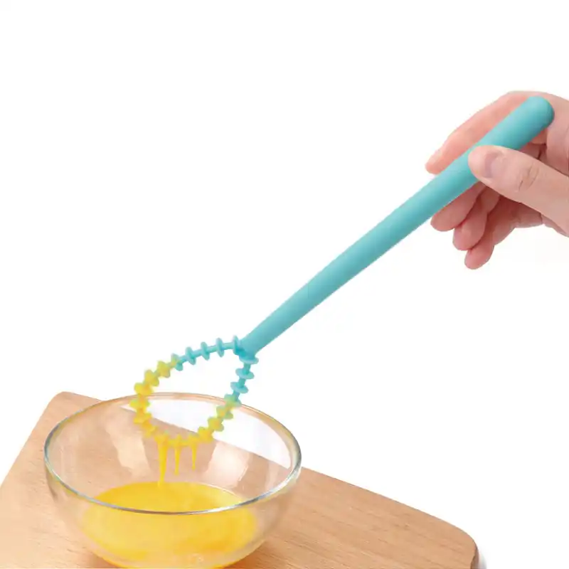 جديد 1 قطعة مضرب البيض الغذاء الصف سيليكون البيض خفقت خلاط جديد مصمم المطبخ خلاط الخبز الدقيق النمام لون عشوائي H298 سيليكون البيض يخفق Egg Beaterخفقت خلاط Gooum