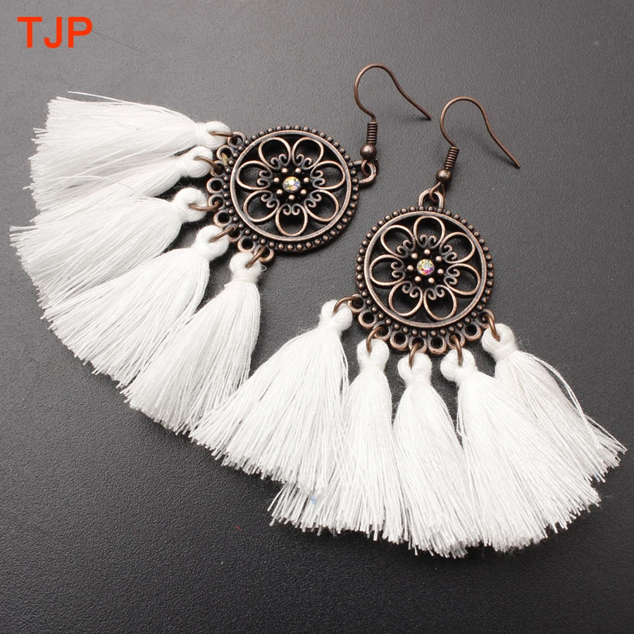 TJP 2019 New Ethnic Bohemian Drop Dangle Long Rope Fringes Retro Tassel Earrings Red Sector Earrings for Women Party Jewelry
TJP 2019 New Ethnic Bohemian Drop Dangle Long Rope Fringes Retro Tassel Earrings Red Sector Earrings for Women Party Jewelry